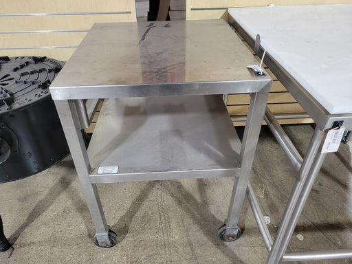 Used HD 26" x 24" Meat Slicer Table with casters-cityfoodequipment.com