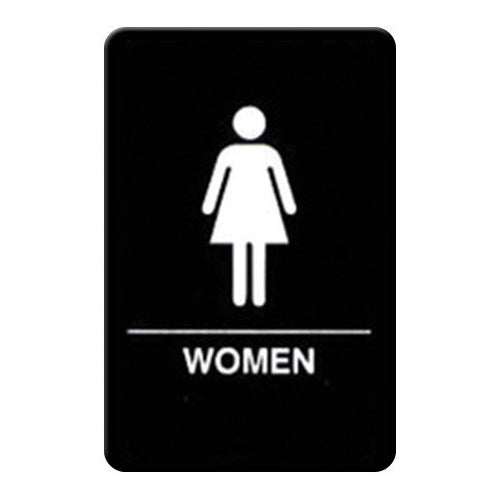 Information Sign, "Women", 6" x 9", Braille (12 Each)-cityfoodequipment.com