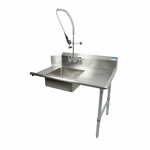 48" Right Side Soiled Dish Table Pre-Rinse Bundle Stainless Steel-cityfoodequipment.com