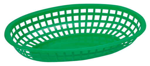 Fast Food Baskets, Oval, 10-1/4" x 6-3/4" x 2", Green (3 Dozen)-cityfoodequipment.com