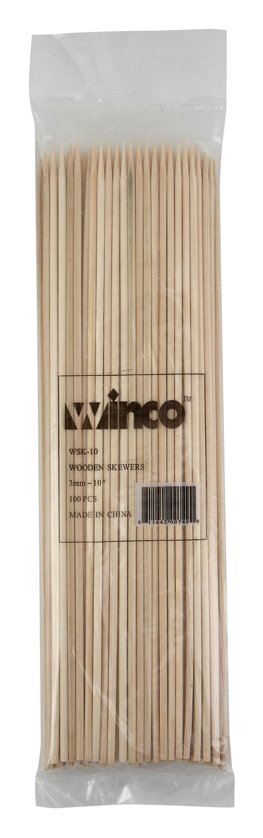 10" Bamboo Skewers, 100/bag (30 Bag)-cityfoodequipment.com