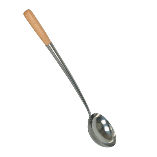 Thunder Group SLLD309 16 3/4" Chinese Serving Spoon w/ Wood Handle, Stainless Steel - 25, (each)-cityfoodequipment.com