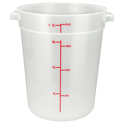 8qt Round Storage Container, Translucent, PP (12 Each)-cityfoodequipment.com