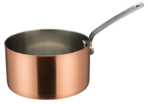 Mini Sauce Pan, 4-3/8"Dia x 2-3/8"H, Copper Plated (12 Each)-cityfoodequipment.com