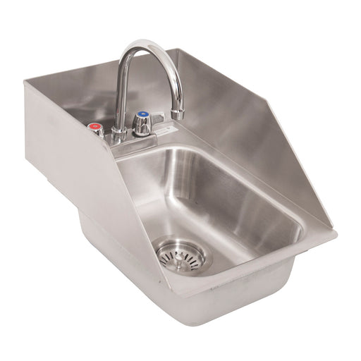 1 Compartment Drop-In Sink w/Side Splashes 10" x 14" x 5" w/ Faucet-cityfoodequipment.com