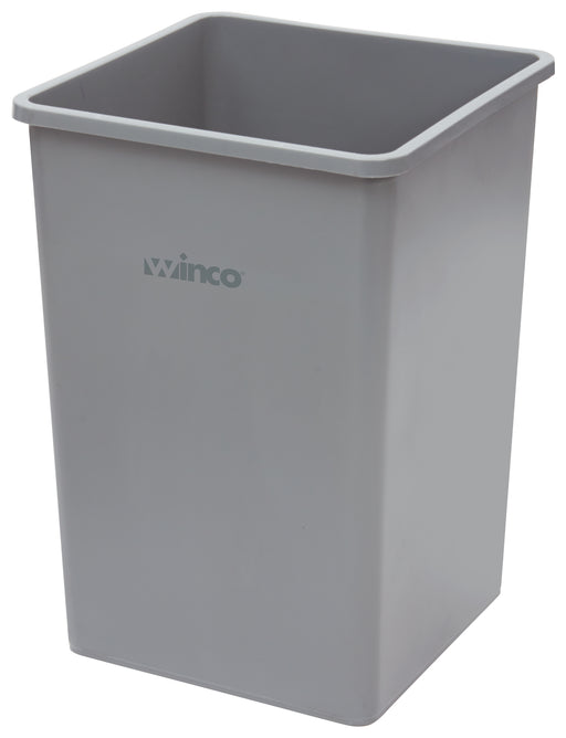35 Gallon Square Tall Trash Can, 19-1/2" Square x 27-5/8"H, Gray (1 Each)-cityfoodequipment.com