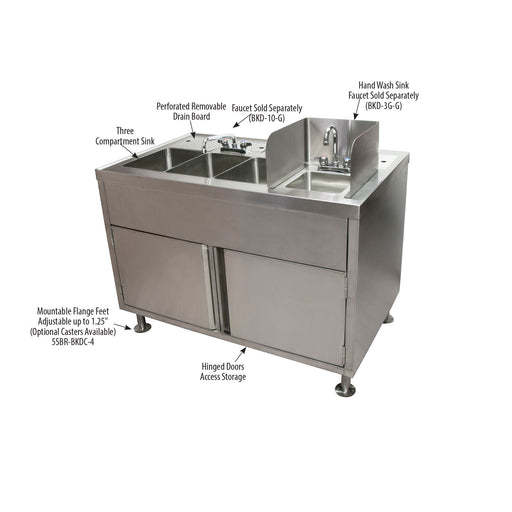 Mobile Food Truck Wash Station W/ Water Heater And Fresh/Gray Water Tanks-cityfoodequipment.com