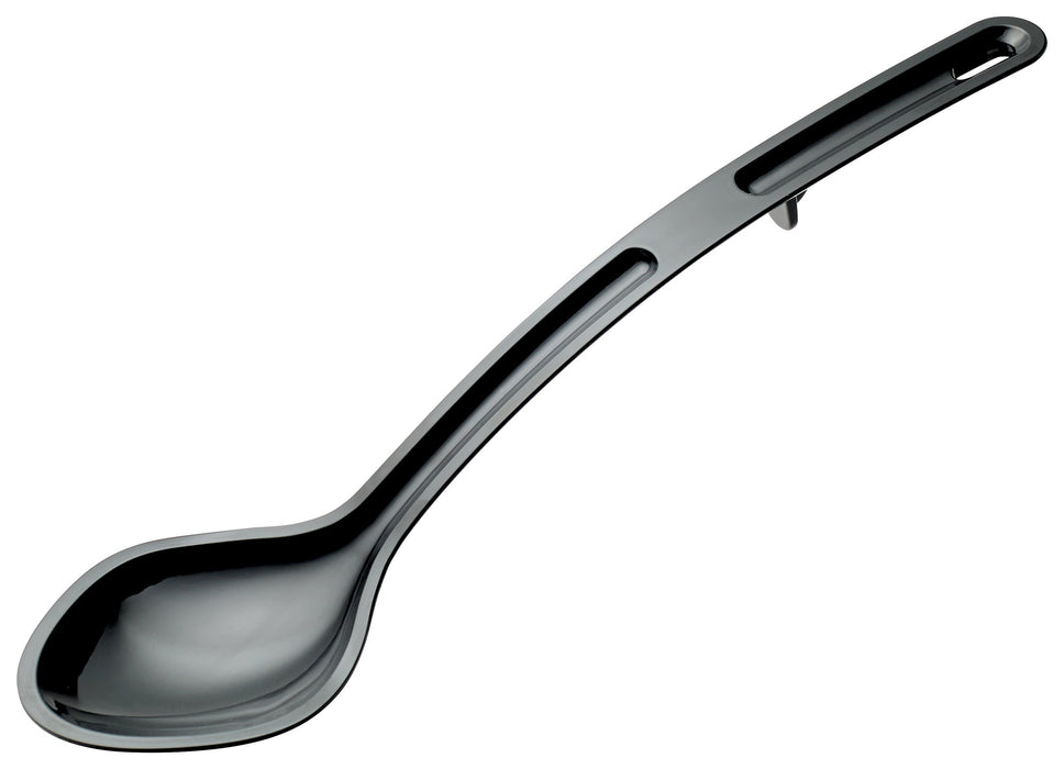 13" Serving Spoon, Black, PC, Curve (12 Each)-cityfoodequipment.com