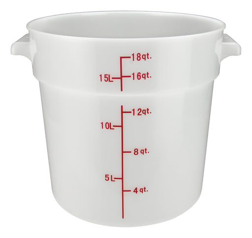 18qt Round Storage Container, White, PP (6 Each)-cityfoodequipment.com