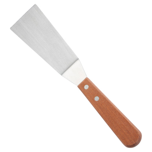 Grill Spatula w/Offset, Wooden Hdl, 4-1/4" x 2-1/8" Blade (12 Each)-cityfoodequipment.com