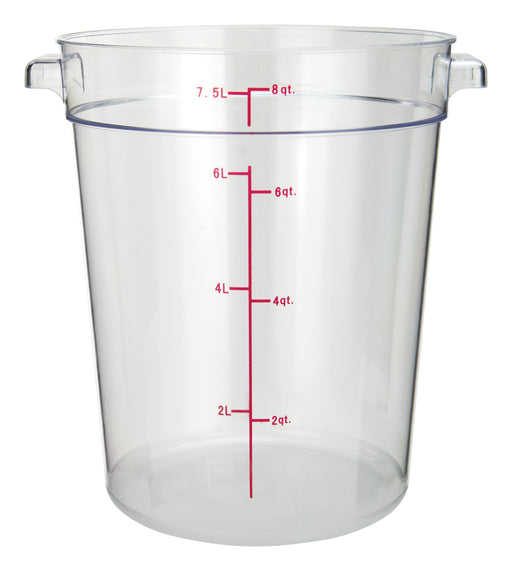 8qt Round Storage Container, Clear, PC (12 Each)-cityfoodequipment.com
