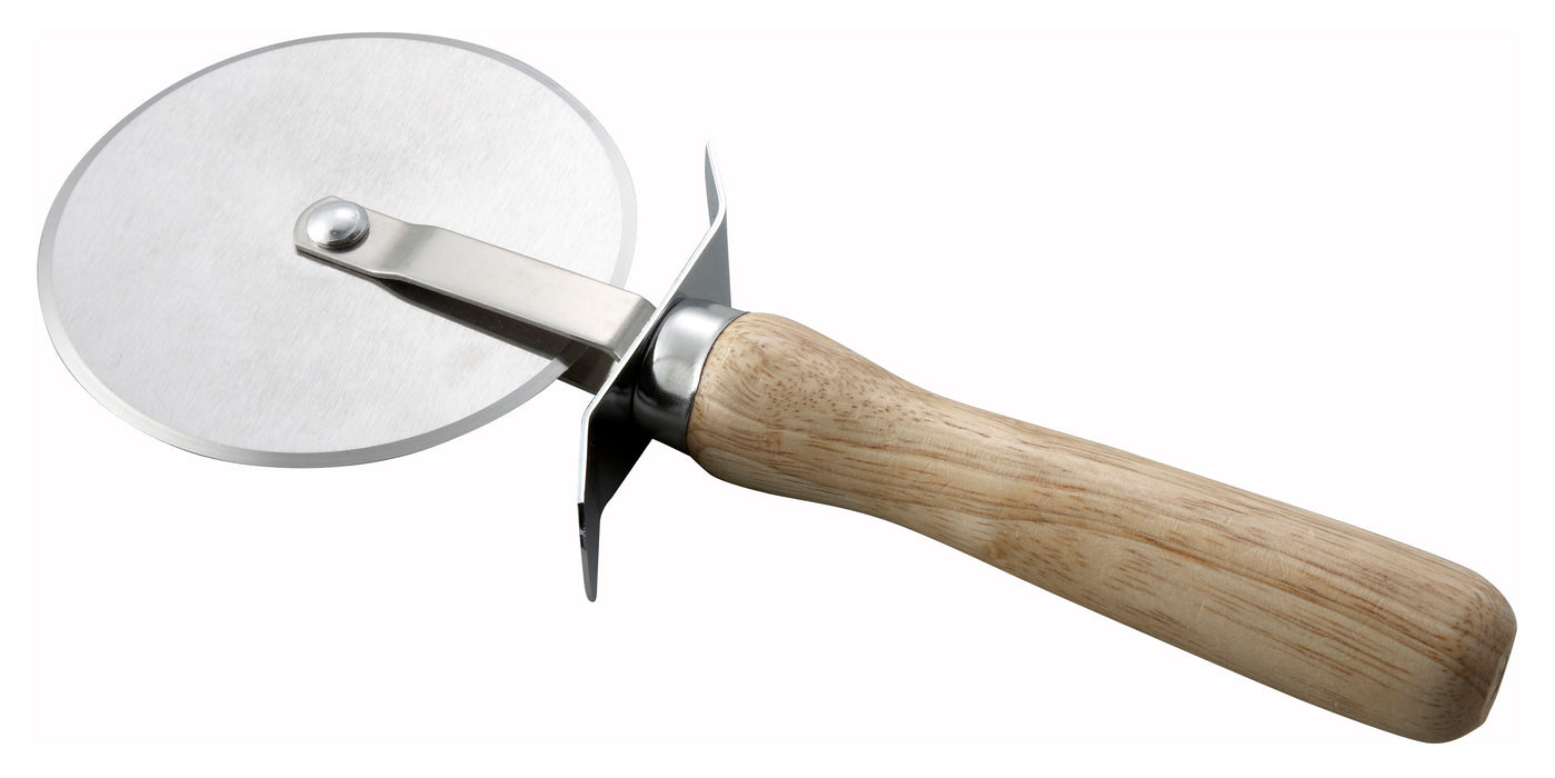 Pizza Cutter, 4"Dia Blade, Wooden Hdl (12 Each)-cityfoodequipment.com