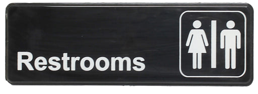 Sign 9" x 3" x 1/8", Restrooms QTY-12-cityfoodequipment.com