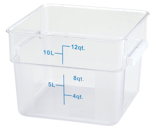 12qt Square Storage Container, Clear, PC (12 Each)-cityfoodequipment.com