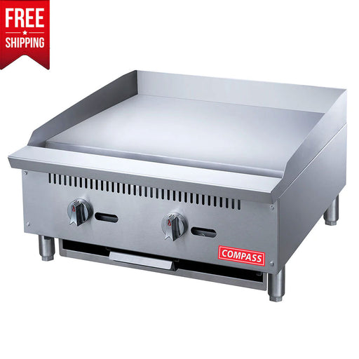 Compass PLG-DCGM24 24 in. W Griddle with 2 Burners-cityfoodequipment.com