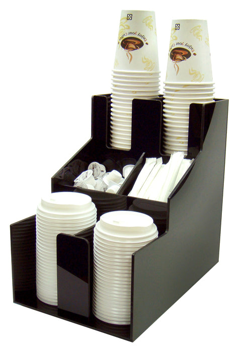 Cup & Lid Organizer, 3 Tiers, 2 Stacks (4 Each)-cityfoodequipment.com