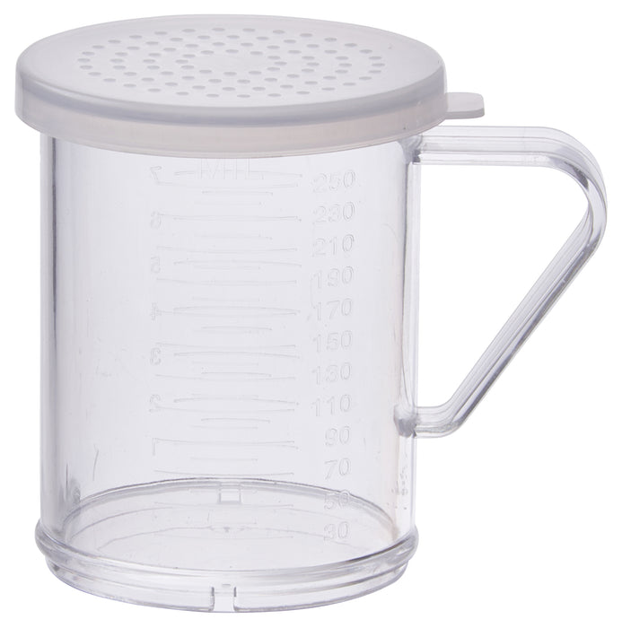 10oz Dredge with Clear Snap-on Lid, Medium Hole (12 Set)-cityfoodequipment.com