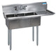 Stainless Steel 3 Compartment Convenience Store Sink 15" Right Drainboard 10X14X10D-cityfoodequipment.com