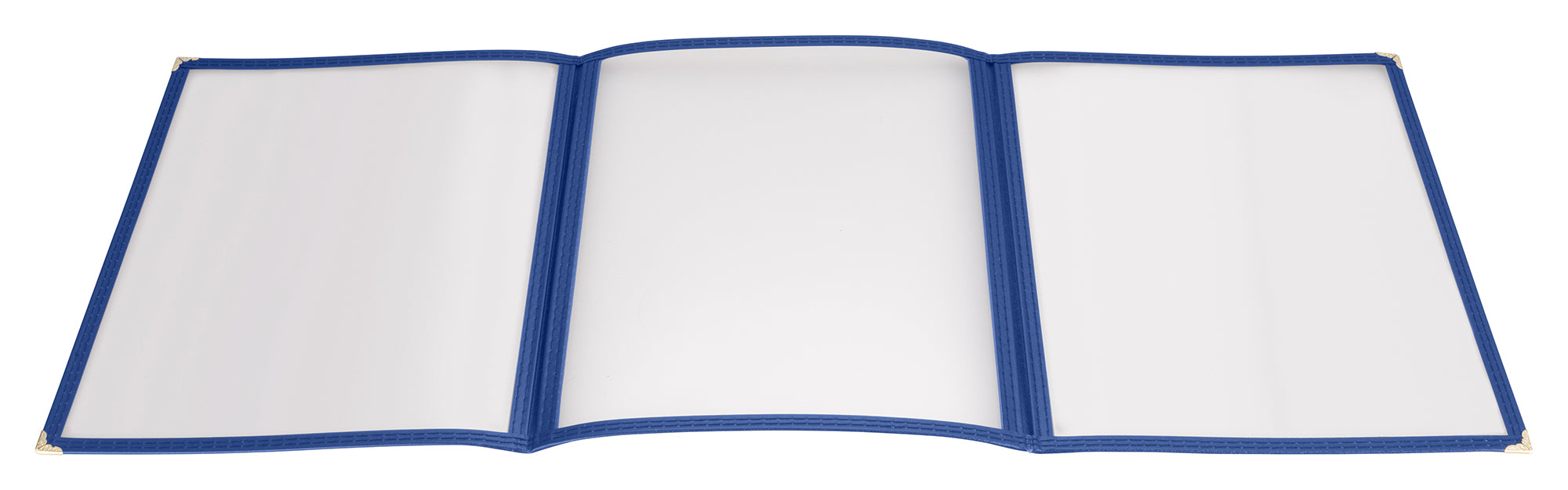 Menu Cover, Triple Fold, 9-1/2" x 12-1/8", Blue (25 Each)-cityfoodequipment.com