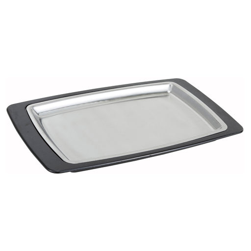 Sizzle Platter Set, Rectangular, 11" x 7", S/S with Bakelite Underliner (12 Set)-cityfoodequipment.com