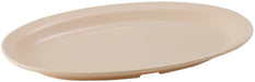 13-1/8" x 9-1/2" Melamine Oval Platters, Narrow Rim, Tan (4 Dozen)-cityfoodequipment.com