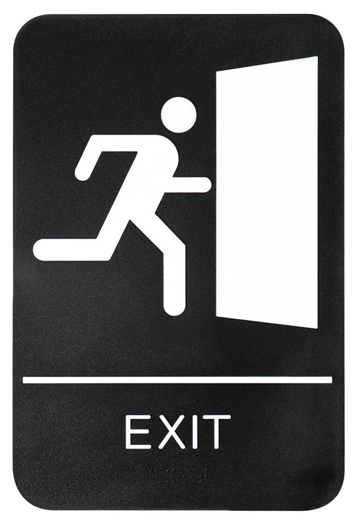 Information Sign, "Exit", 6" x 9", Braille (12 Each)-cityfoodequipment.com
