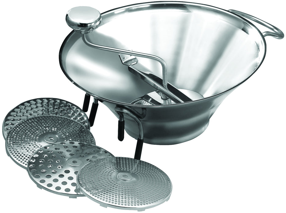 12-3/4" Professional Heaveyweight Food Mill, 5 Graters, S/S (1 Set)-cityfoodequipment.com