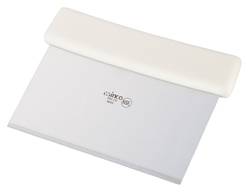 Dough Scraper, White Plastic Hdl, S/S Blade (12 Each)-cityfoodequipment.com