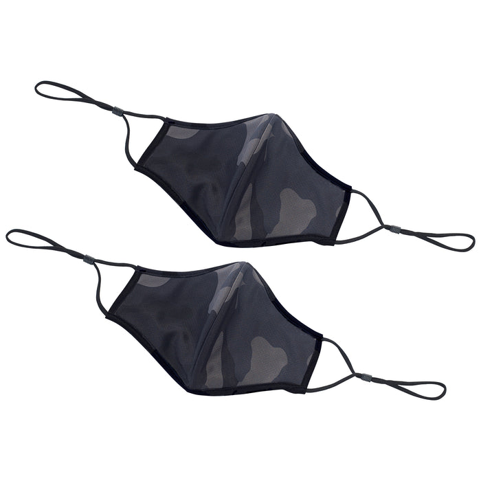 Face Mask, 2-Ply,Cotton/Poly, Adjustable Clip, L/XL, Camo, 2pcs/pk (50 Pack)-cityfoodequipment.com