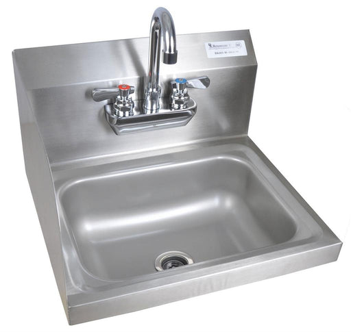 S/S Hand Sink w/Left Side Splash, Faucet 1-7/8" DR 2Holes-cityfoodequipment.com