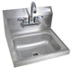 S/S Hand Sink w/Left Side Splash, Faucet 1-7/8" DR 2Holes-cityfoodequipment.com