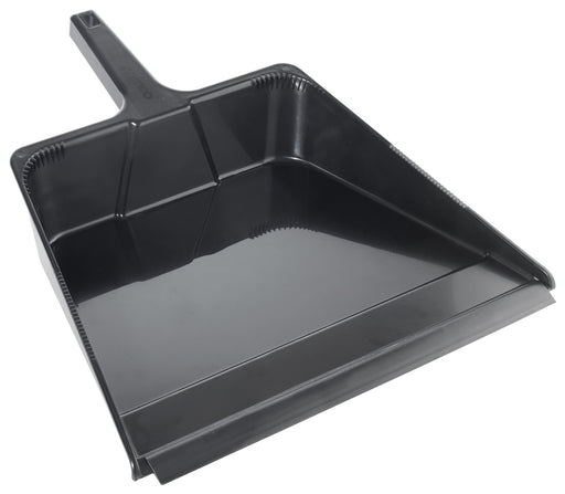 Large Dust Pan, 16" x 18" x 5-1/4", Plastic, Black (12 Each)-cityfoodequipment.com