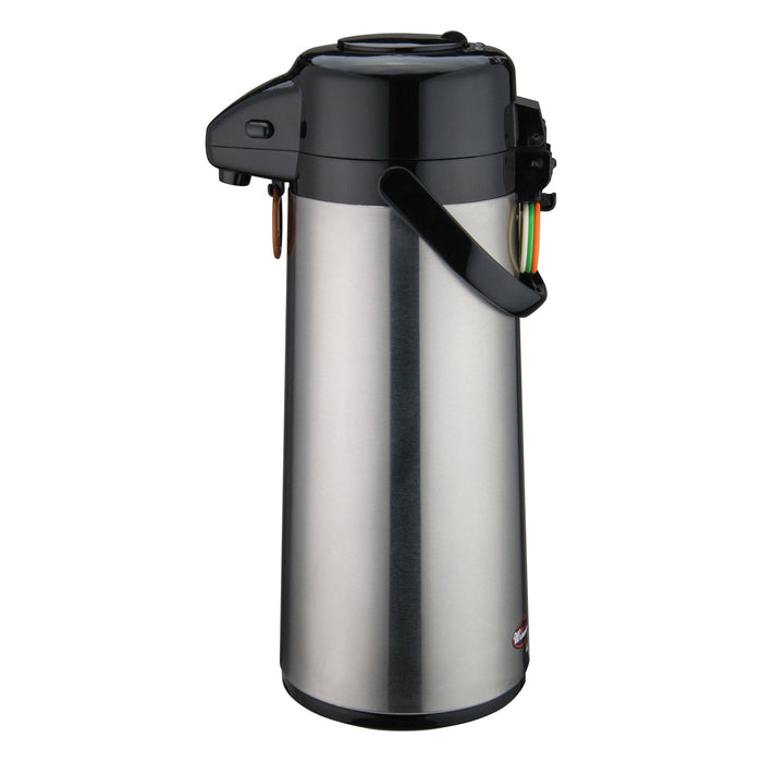 2.5L Glass Lined Airpot w/Push Button Top, S/S Body (6 Each)-cityfoodequipment.com