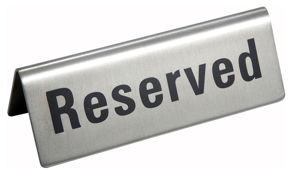 Tent Sign, "Reserved", S/S (12 Each)-cityfoodequipment.com