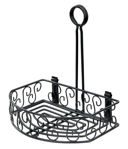 Oblong Condiment Caddy, 8-1/4" x 6-1/4", Black Wire (12 Each)-cityfoodequipment.com