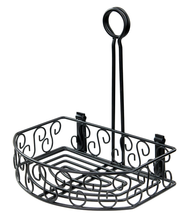 Oblong Condiment Caddy, 8-1/4" x 6-1/4", Black Wire (12 Each)-cityfoodequipment.com