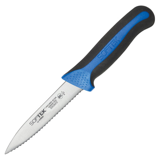 SofTek, 3.5" Serrated Paring Knives, Soft Grip Handle, 2Pcs/Pk (6 Pack)-cityfoodequipment.com