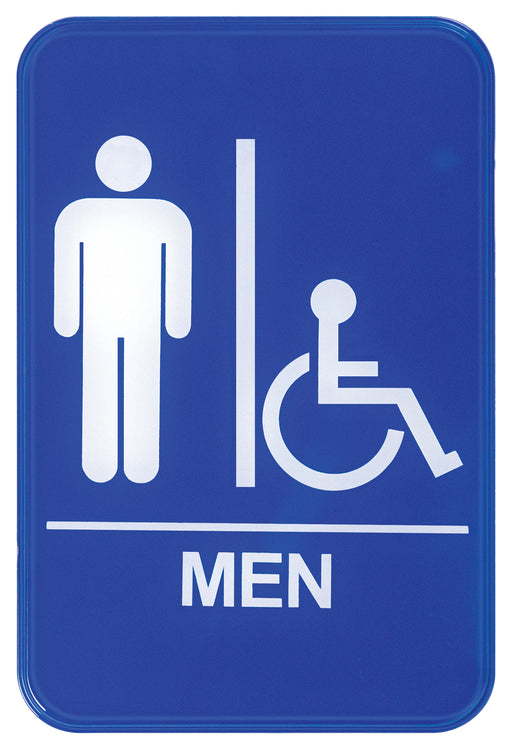 Information Sign, "Men", 6" x 9", Blue (12 Each)-cityfoodequipment.com