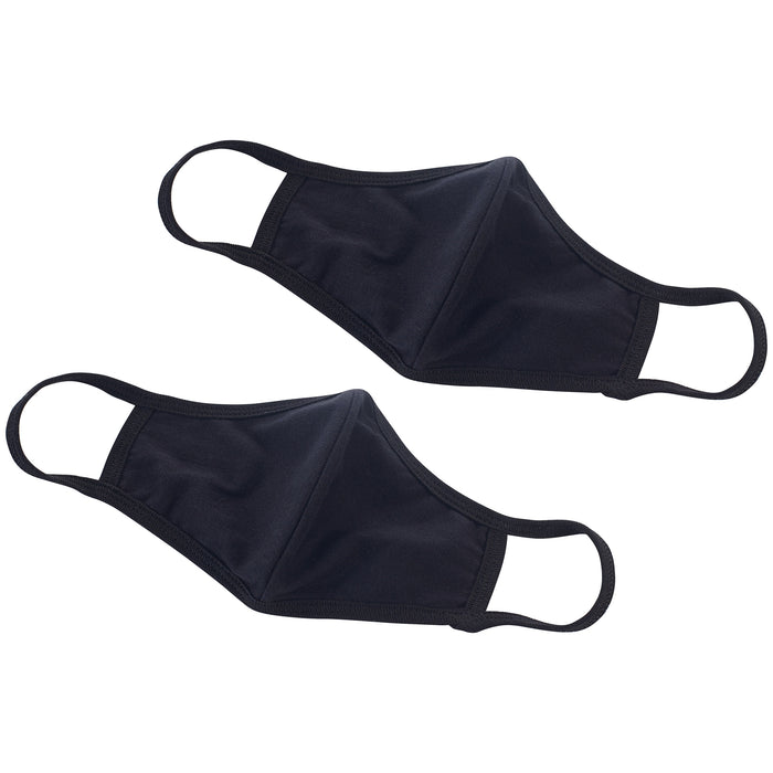 Face Mask, 2-Ply, 100% Cotton, L/XL, Black, 2pcs/pk (50 Pack)-cityfoodequipment.com