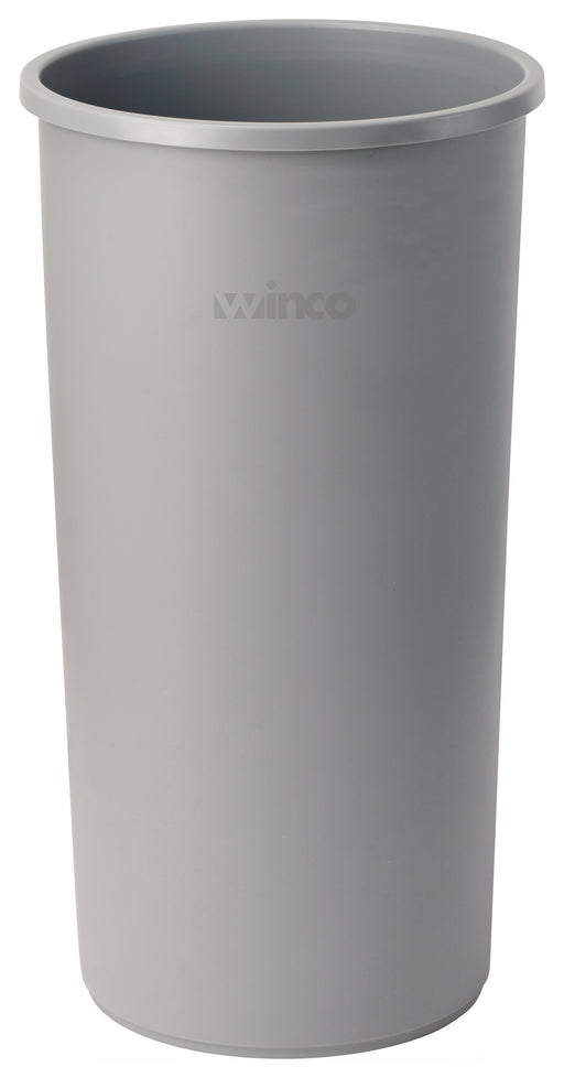 22 Gallon Round Tall Trash Can, 16" Dia x 30-1/2"H, Gray (1 Each)-cityfoodequipment.com