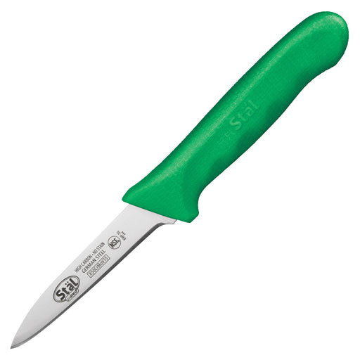 3-1/4" Paring Knives, Green PP Hdl, 2pcs/pk (6 Pack)-cityfoodequipment.com