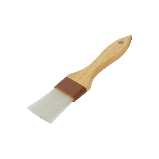 Thunder Group WDPB002N 1 1/2" Flat Pastry Brush - Nylon Bristles, Brown Plastic Ferrule, Wood Handle - 12, (each)-cityfoodequipment.com