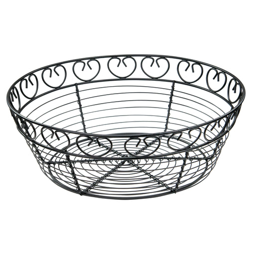 Bread/Fruit Basket, Black Wire, 10" Round (12 Each)-cityfoodequipment.com