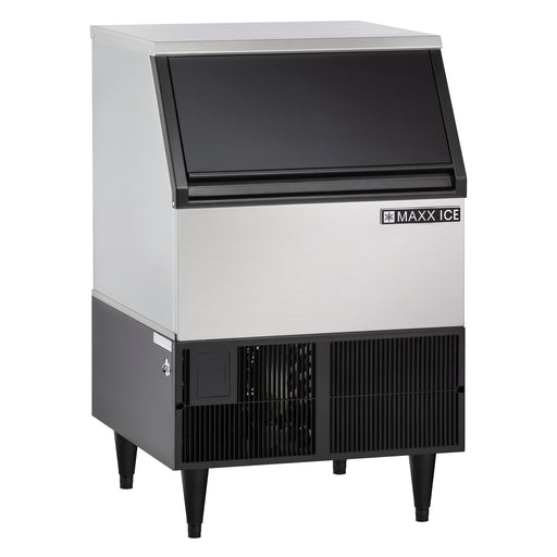 Maxx Ice SS Ice Machine, 260 lbs, Full Dice Cubes, Storage Bin, SS/Black Trim-cityfoodequipment.com