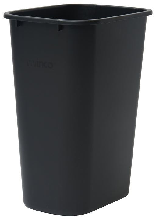 Wastebasket, 41 Qt, 15-1/4"W x 11"D x 19-5/8"H, Rectangular, LDPE, Black (12 Each)-cityfoodequipment.com