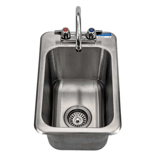 1 Compartment Drop-In Sink 10" x 14" x 10" D w/ Faucet-cityfoodequipment.com