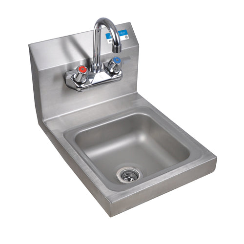 Space Saver Stainless Steel Hand Sink With Faucet, 2 Holes 9" x 9" Bowl-cityfoodequipment.com