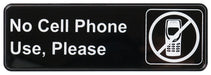 Information Sign, "No Cell Phone Use, Please", 3" x 9", Black (12 Each)-cityfoodequipment.com
