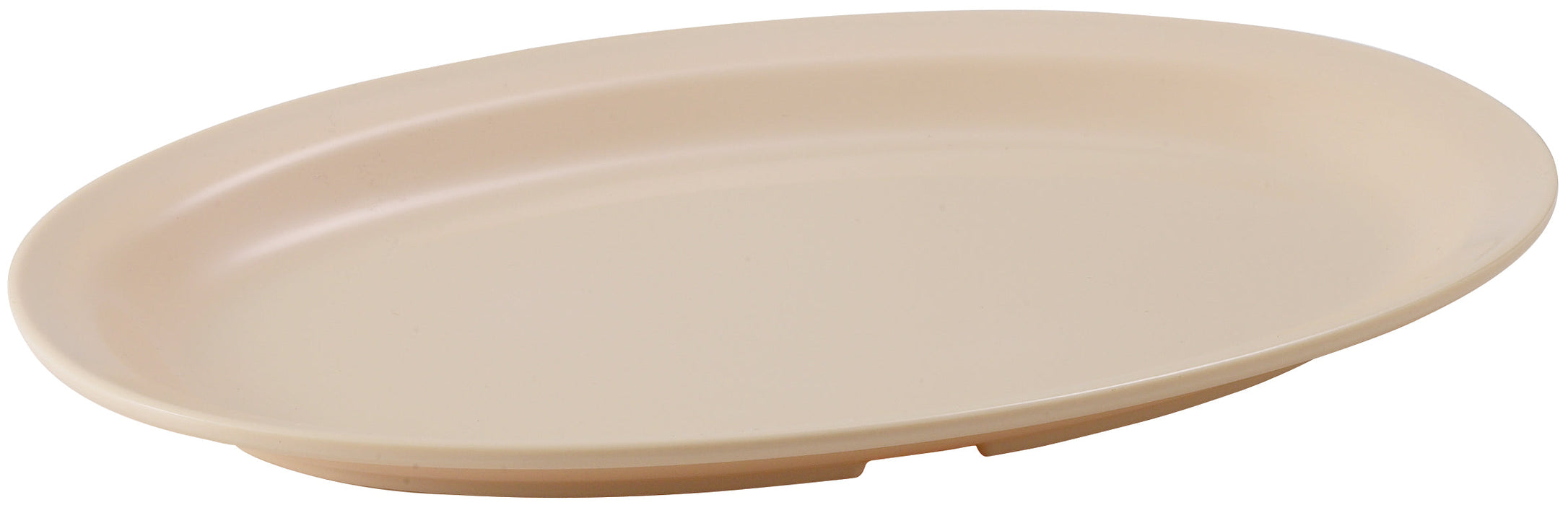 11-1/2" x 8" Melamine Oval Platters, Narrow Rim, Tan (2 Dozen)-cityfoodequipment.com