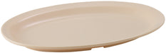 11-1/2" x 8" Melamine Oval Platters, Narrow Rim, Tan (2 Dozen)-cityfoodequipment.com